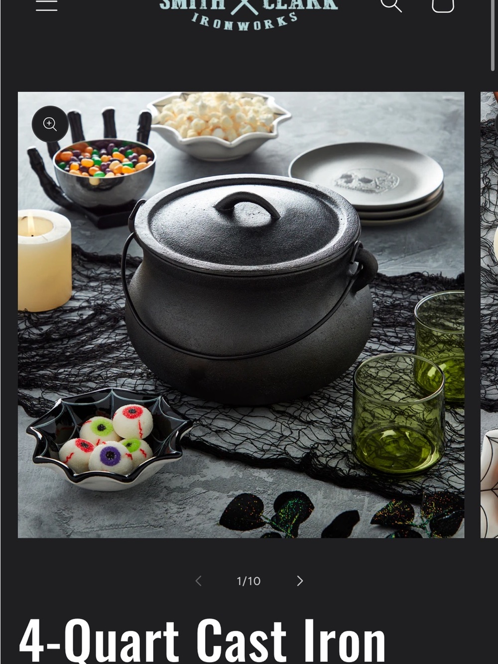 Cast Iron Cauldron with Lid and Bail Handle - Black